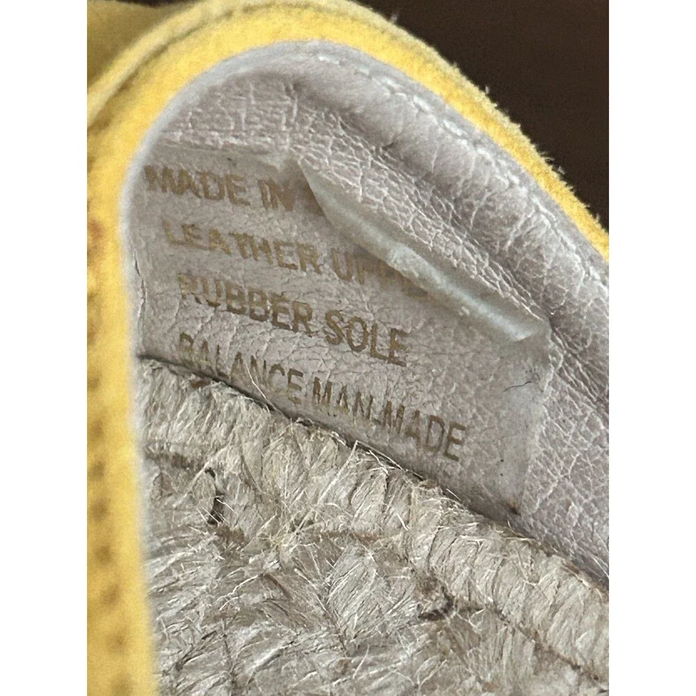 Saks Fifth Avenue Women’s Yellow Suede Knot Slide Slip-On Flat Sandals US 7.5